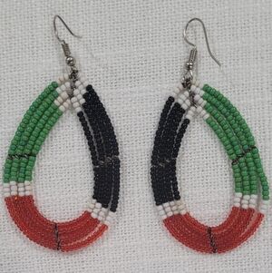 Multicolor Beaded Teardrop Earrings